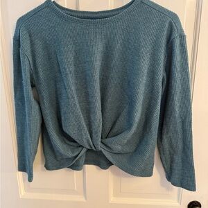 Girls Green Knotted Top